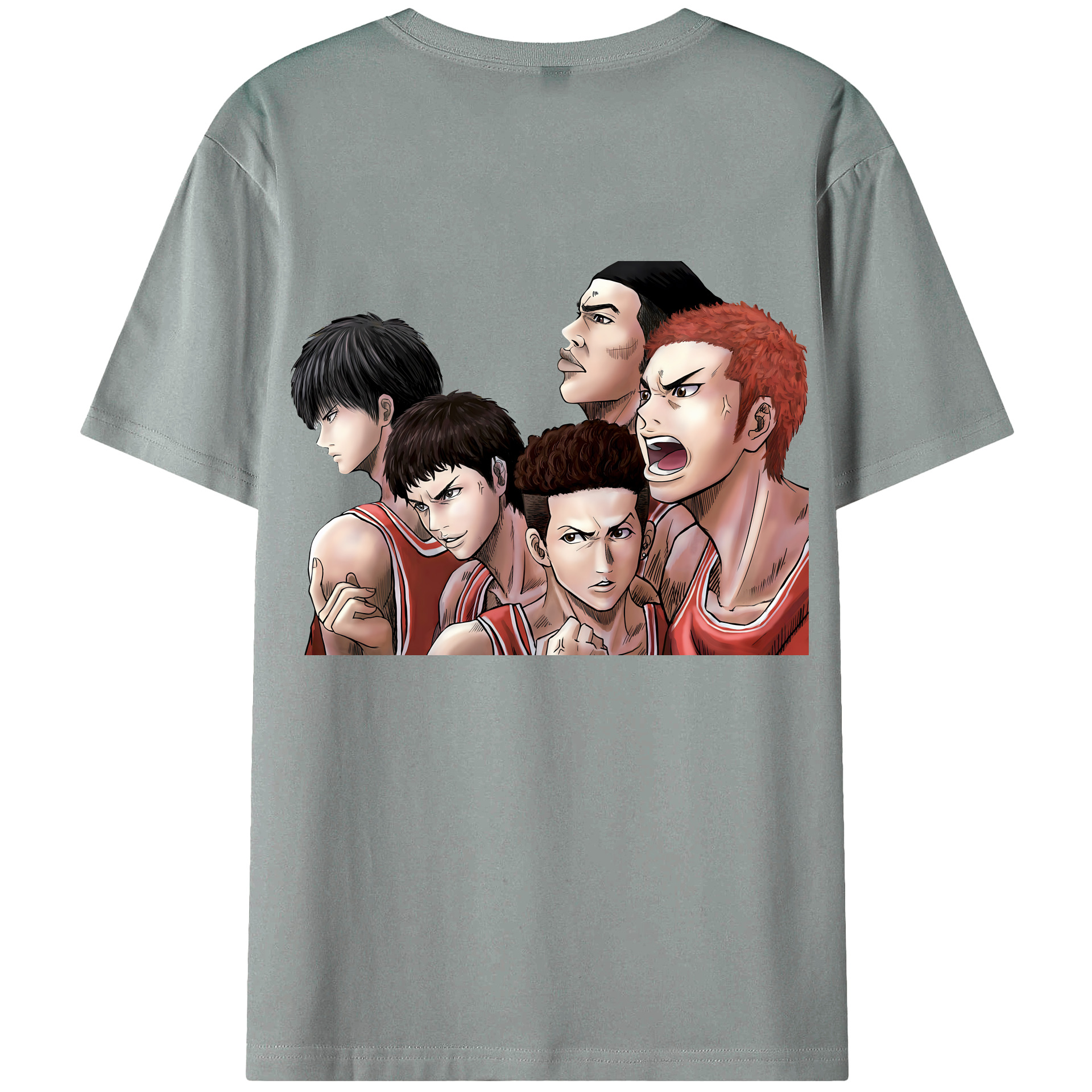 （画像用） SLAM DUNK／スラムダンク 綿100％ メンズ半袖Tシャツ（バックプリント） 通気性